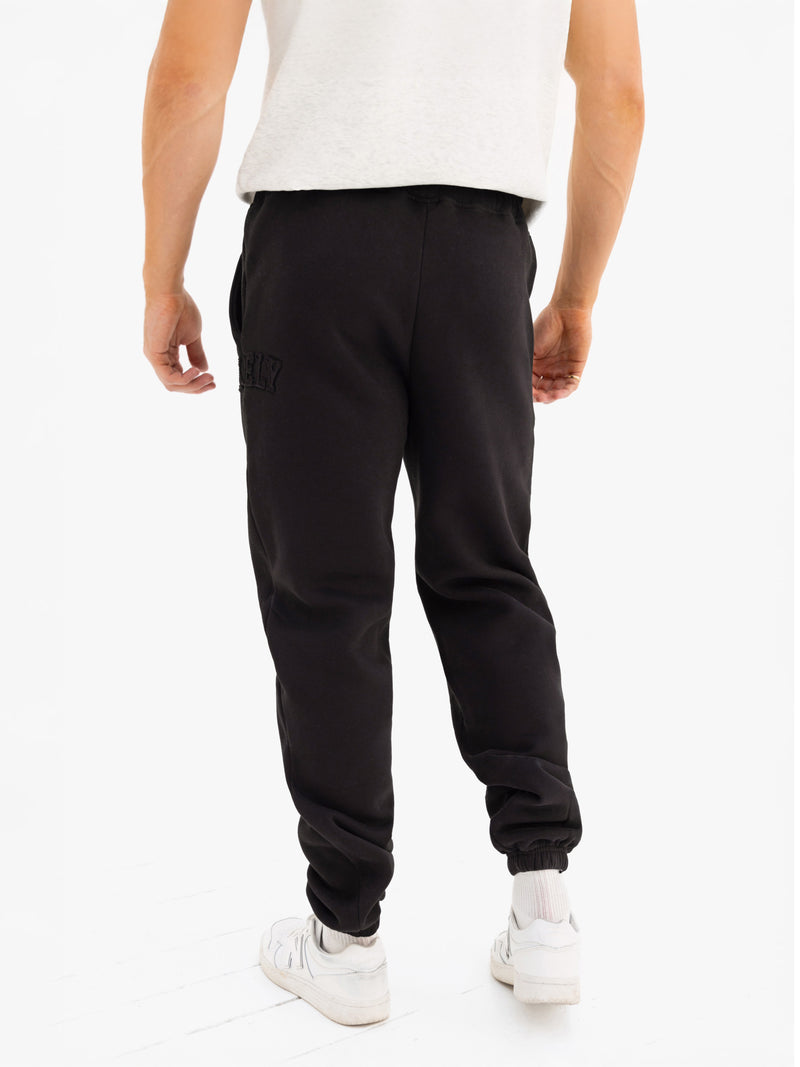 Tonal Varsity Relaxed Sweatpants - Black