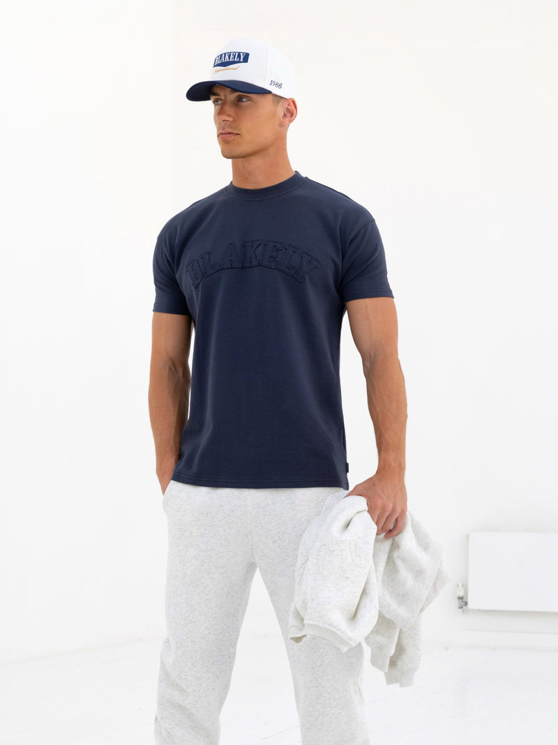Tonal Varsity Relaxed Sweatpants - Marl White