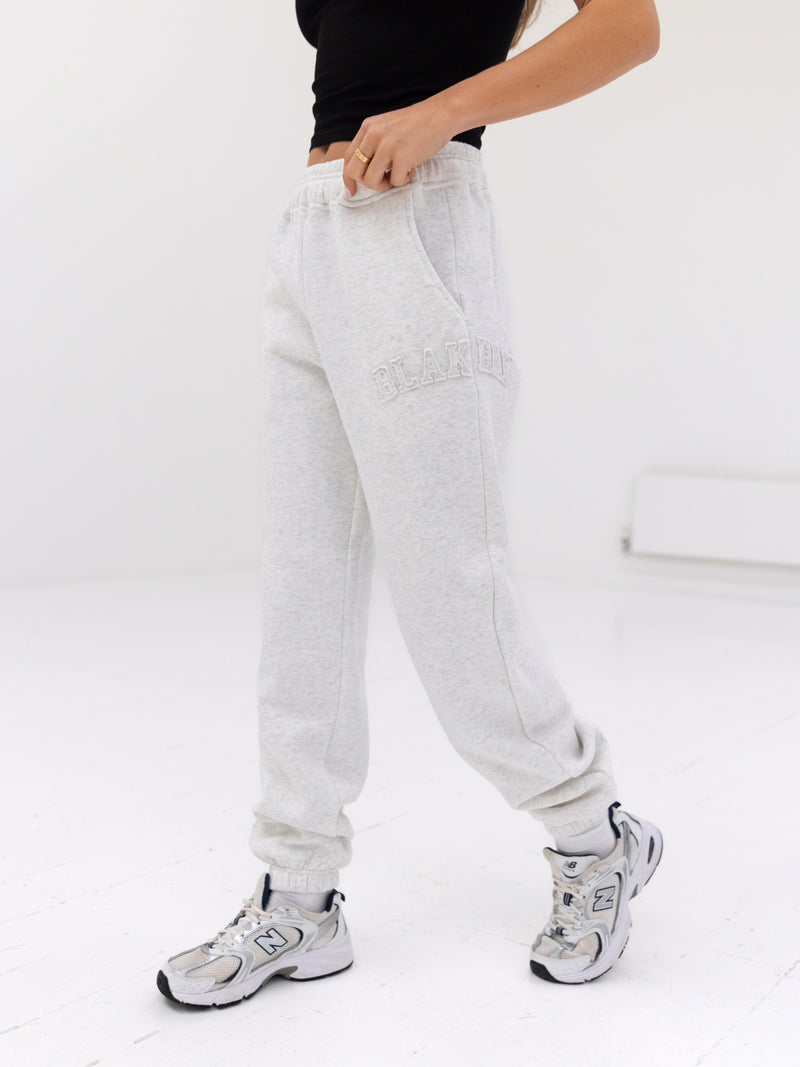 Tonal Varsity Sweatpants - Marl White