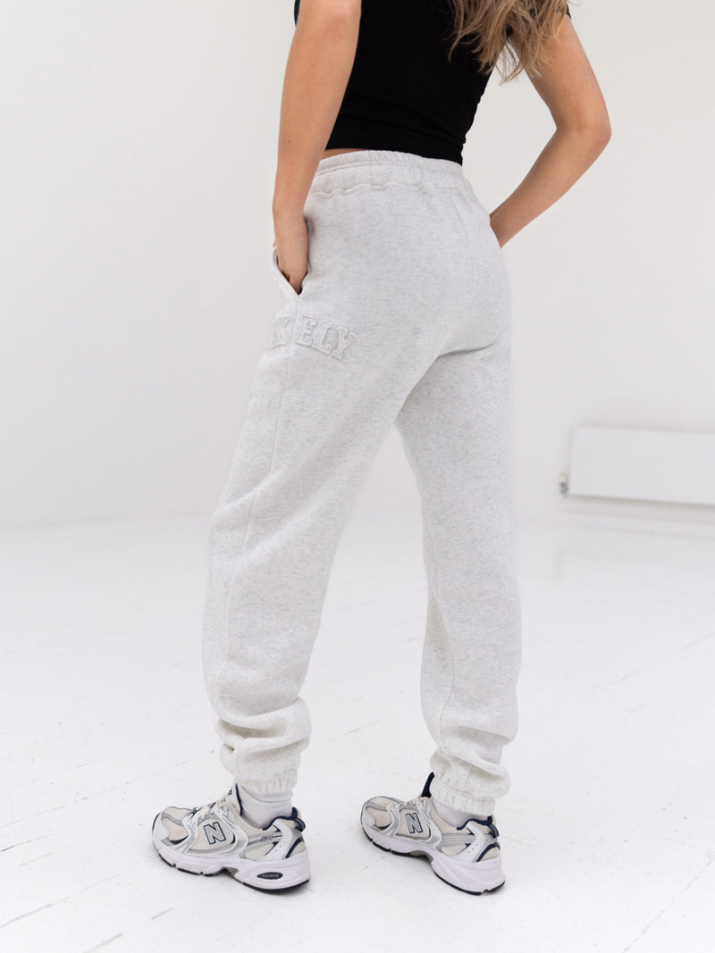 Tonal Varsity Sweatpants - Marl White