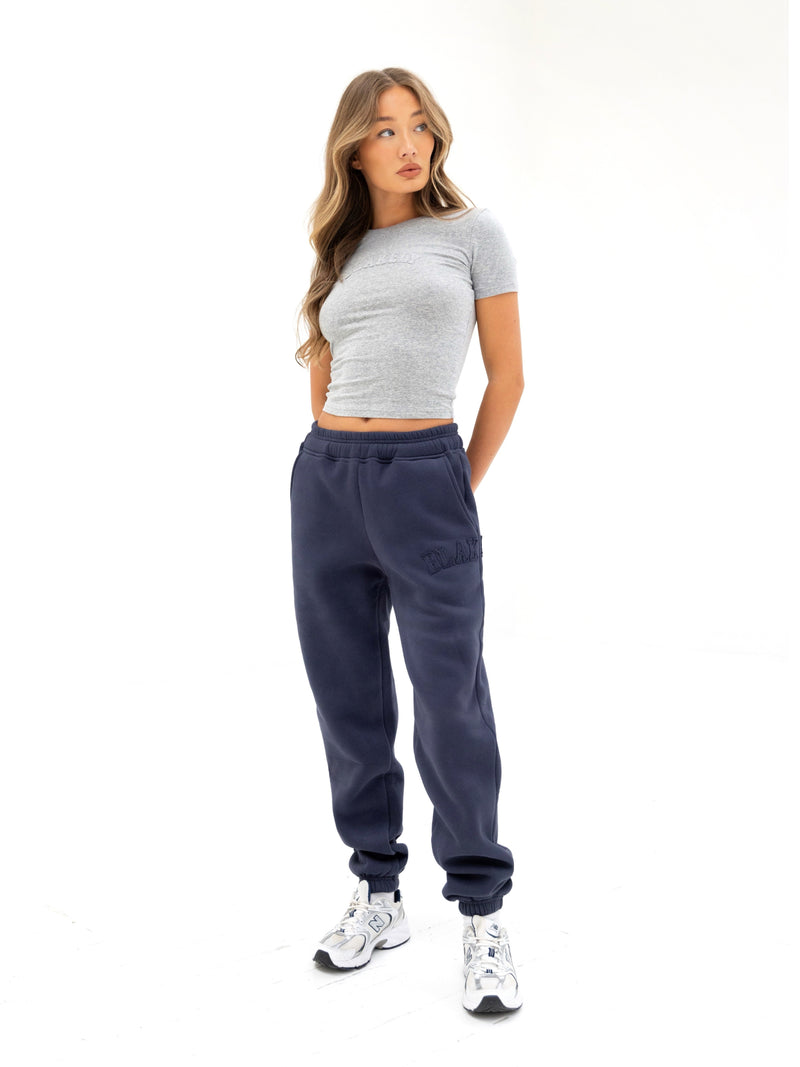Tonal Varsity Crop Top - Marl Grey