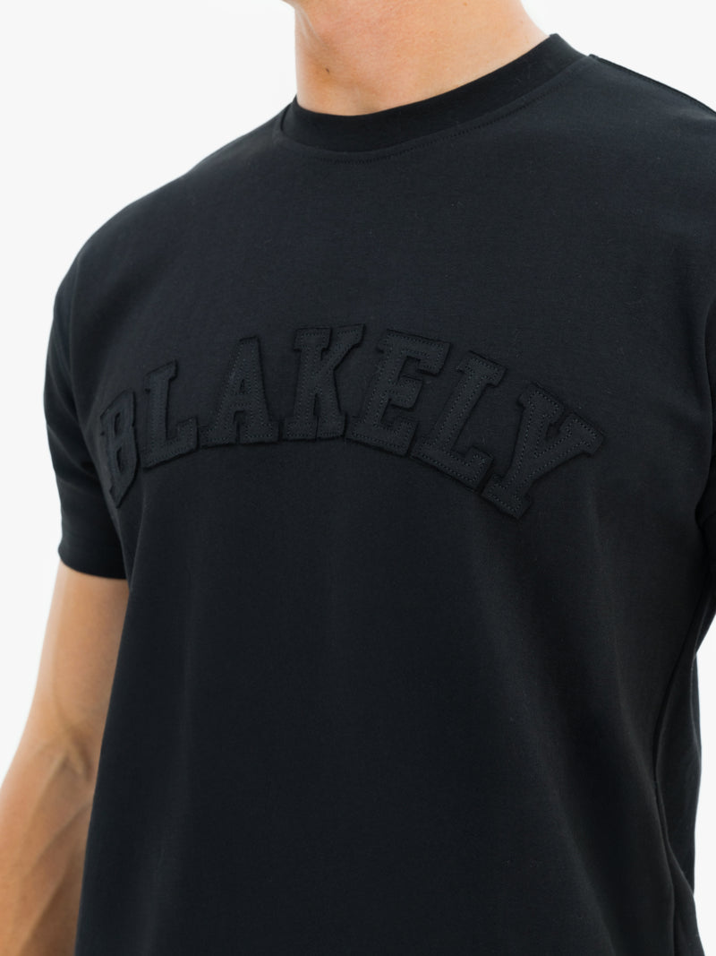 Tonal Varsity Relaxed T-Shirt - Black