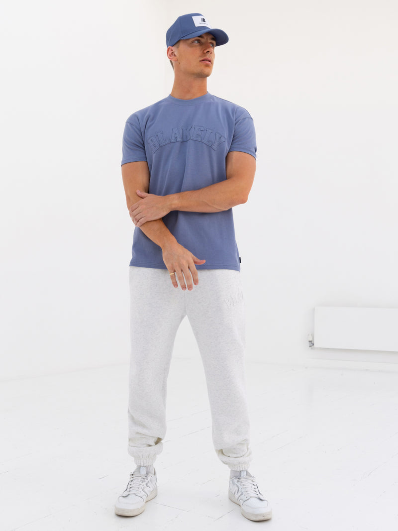 Tonal Varsity Relaxed T-Shirt - Granite Blue