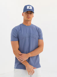 Tonal Varsity Relaxed T-Shirt - Granite Blue