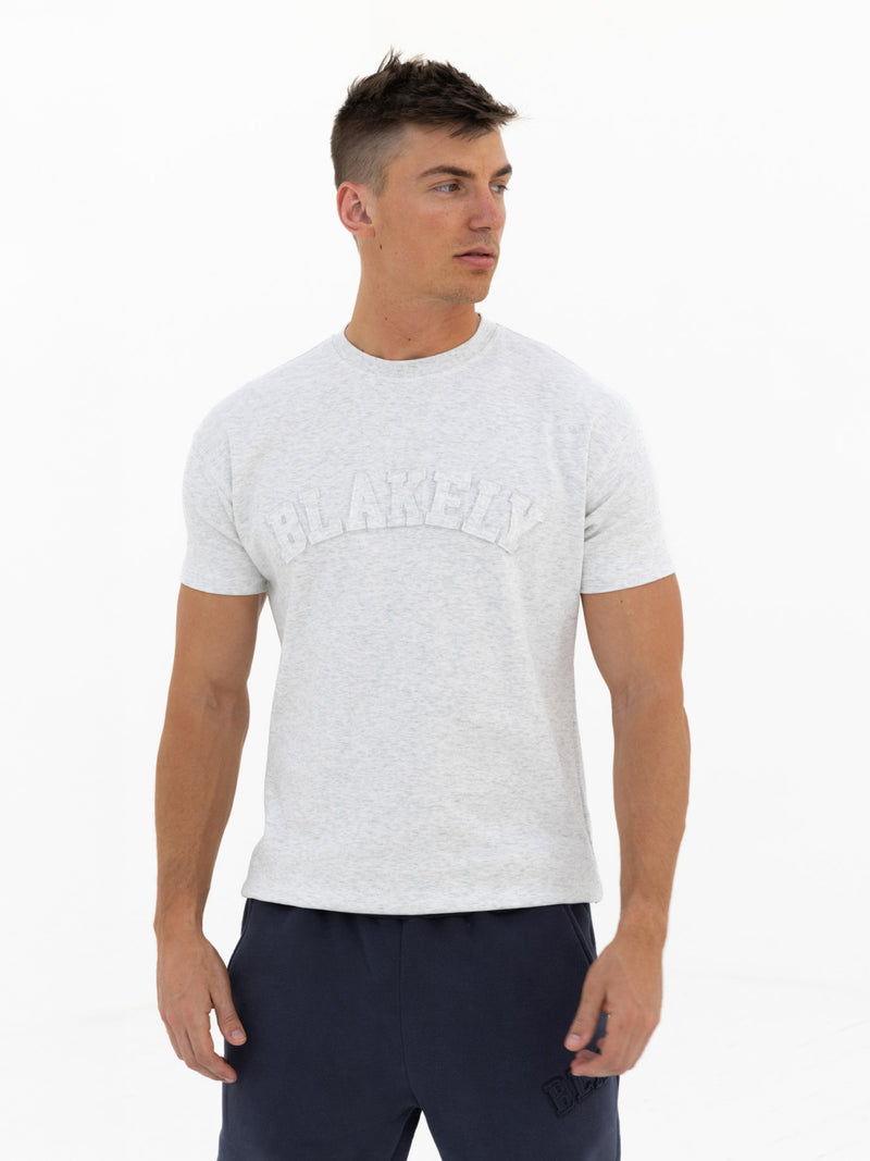 Tonal Varsity Relaxed T-Shirt - Marl White