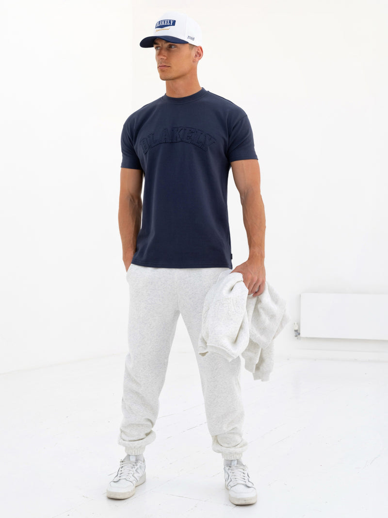 Tonal Varsity Relaxed T-Shirt - True Navy