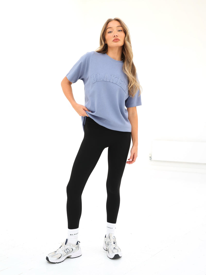 Tonal Varsity Oversized T-Shirt - Granite Blue