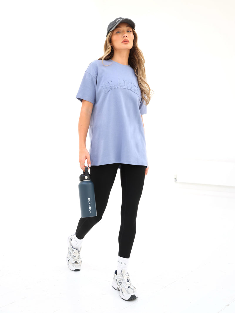 Tonal Varsity Oversized T-Shirt - Granite Blue