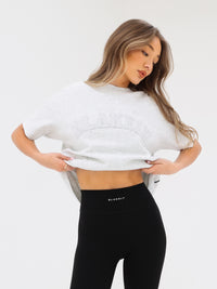 Tonal Varsity Oversized T-Shirt - Marl White