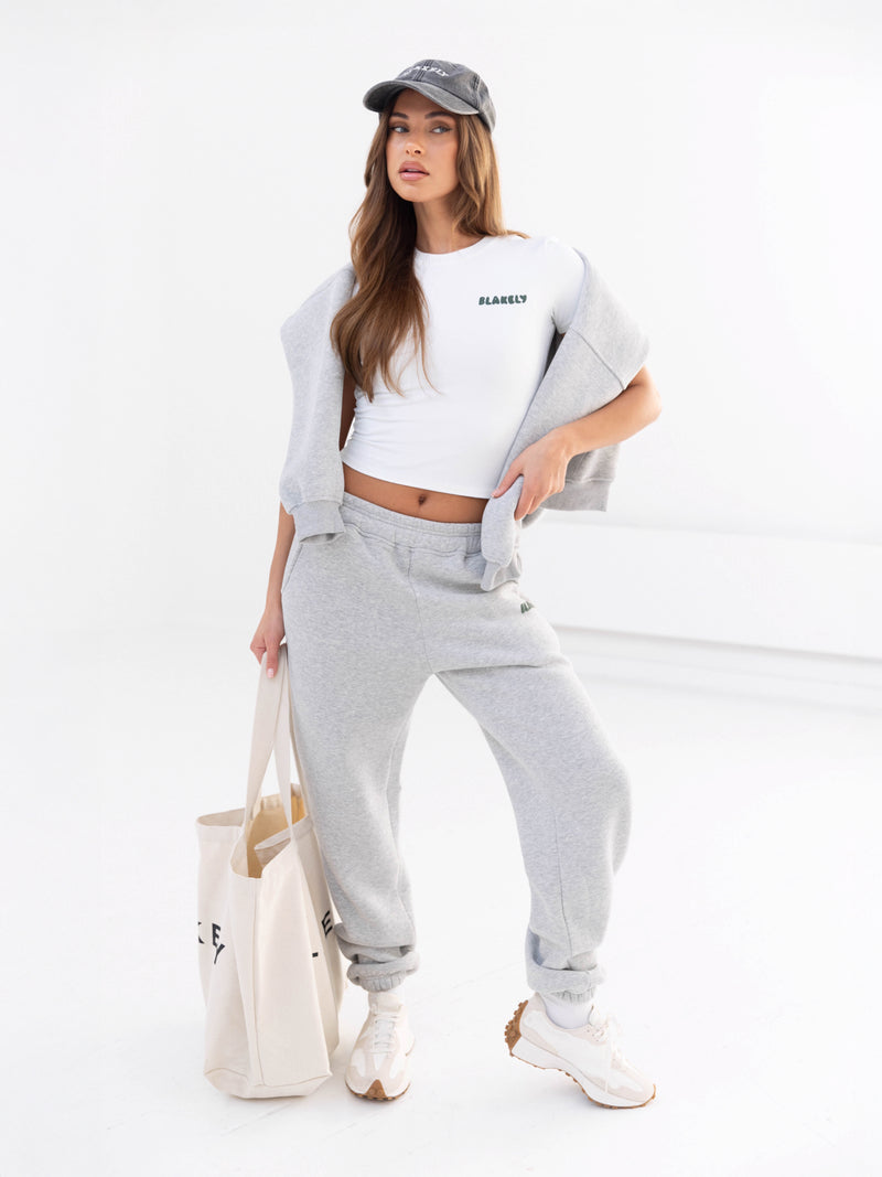 Cloud Print Sweatpants - Marl Grey