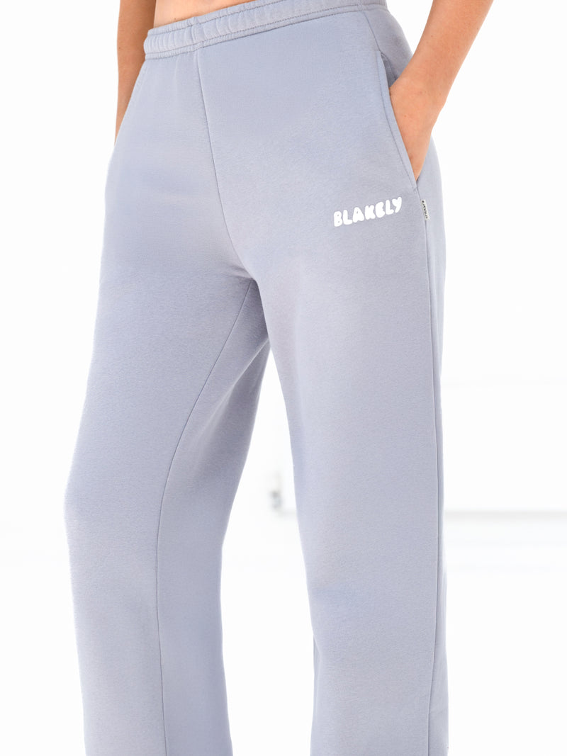 Cloud Print Wide Leg Sweatpants - Pale Lilac