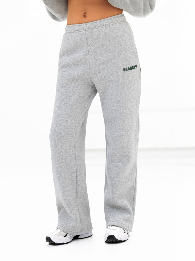 Cloud Print Wide Leg Sweatpants - Mergelgrau