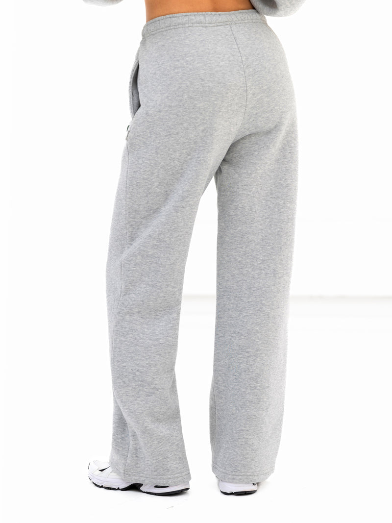 Cloud Print Wide Leg Sweatpants - Mergelgrau
