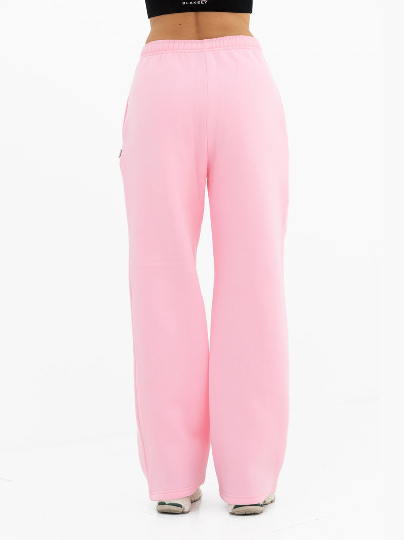 Cloud Print Wide Leg Sweatpants - Puderrosa