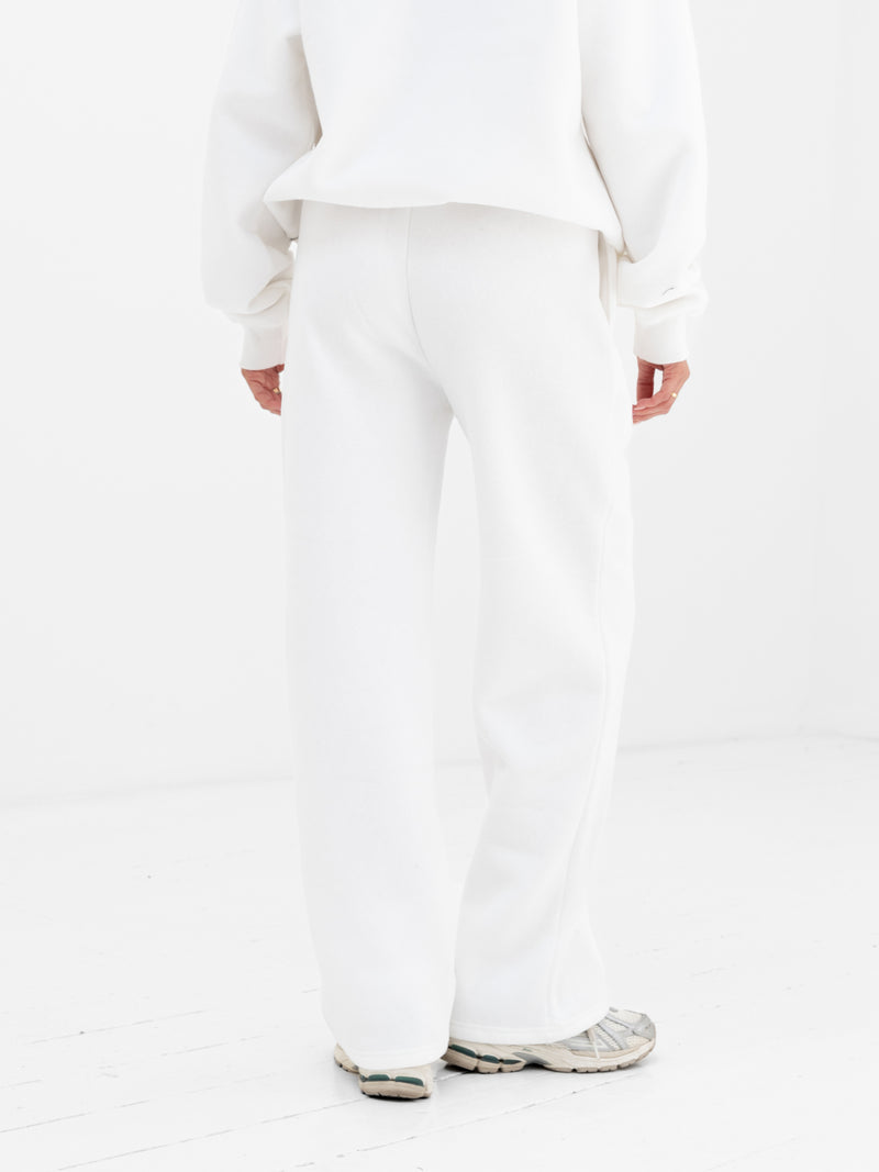 Cloud Print Wide Leg Sweatpants - Cremeweiß & Puderrosa