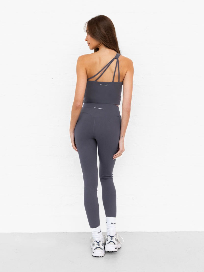 SculptForm One Shoulder Vest - Holzkohle