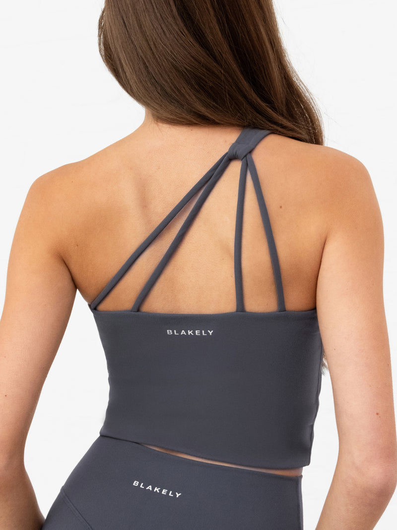 SculptForm One Shoulder Vest - Holzkohle