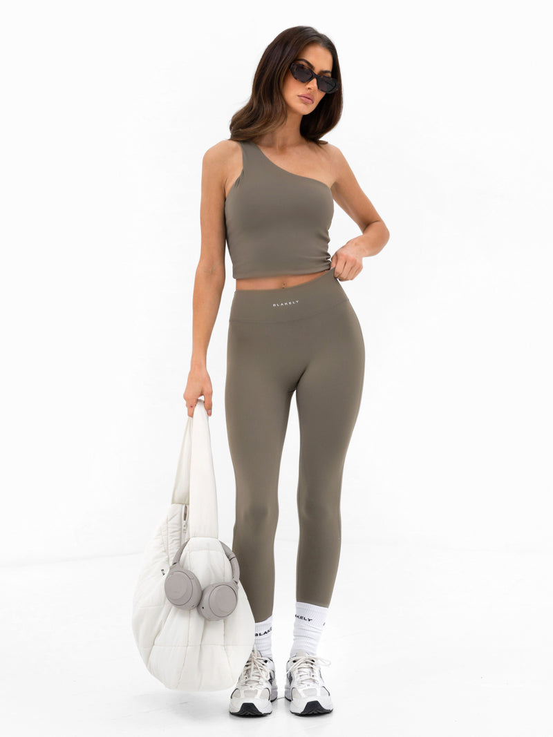 SculptForm One Shoulder Vest - Safarigrün