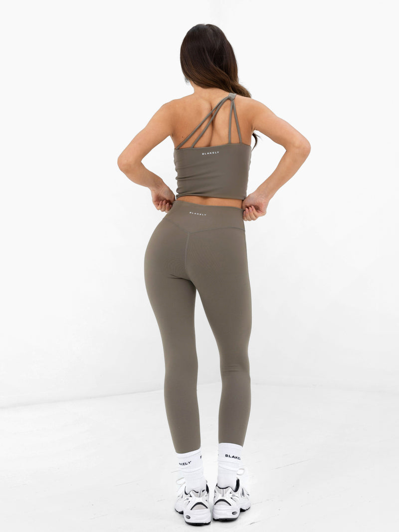 SculptForm One Shoulder Vest - Safarigrün