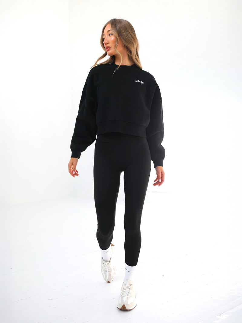 Off Duty Cropped Jumper - Black