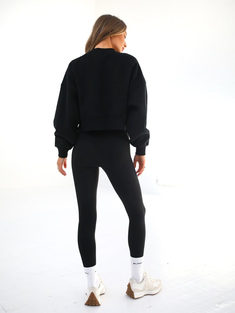 Off Duty Cropped Jumper - Black