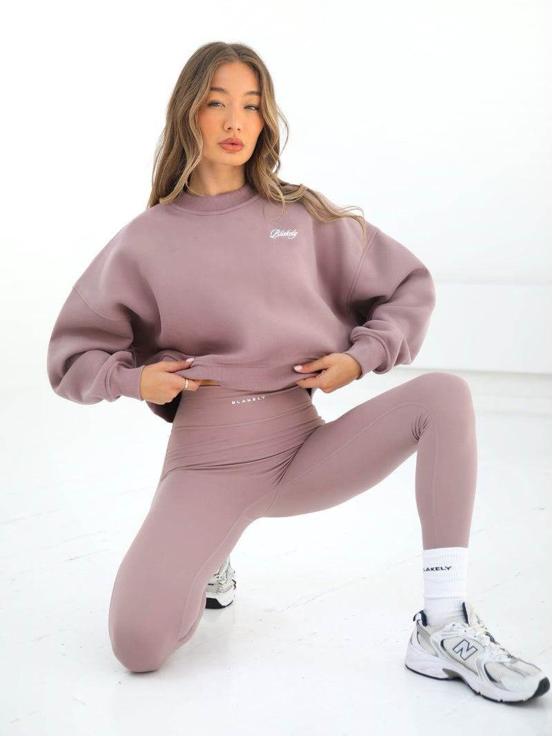 Off Duty Cropped Jumper - Dusty Pink