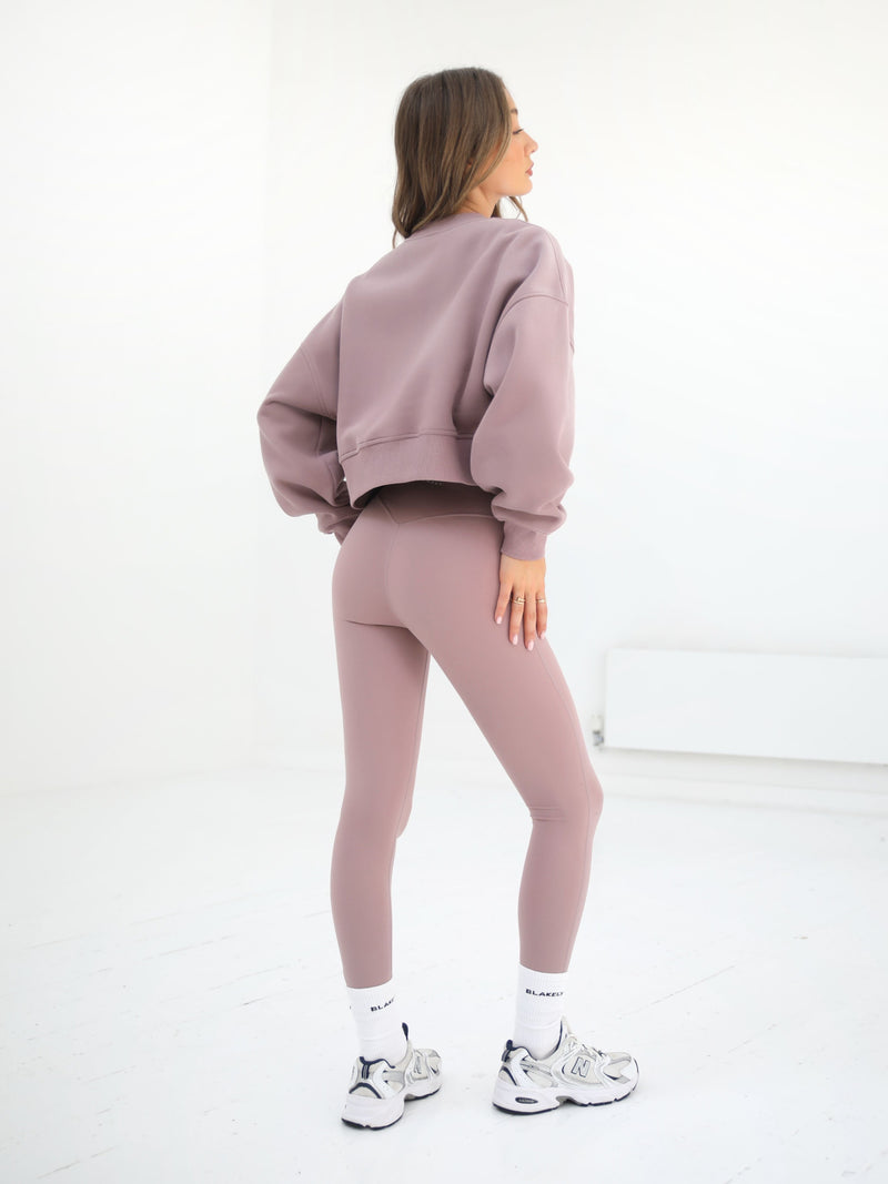 Off Duty Cropped Jumper - Dusty Pink