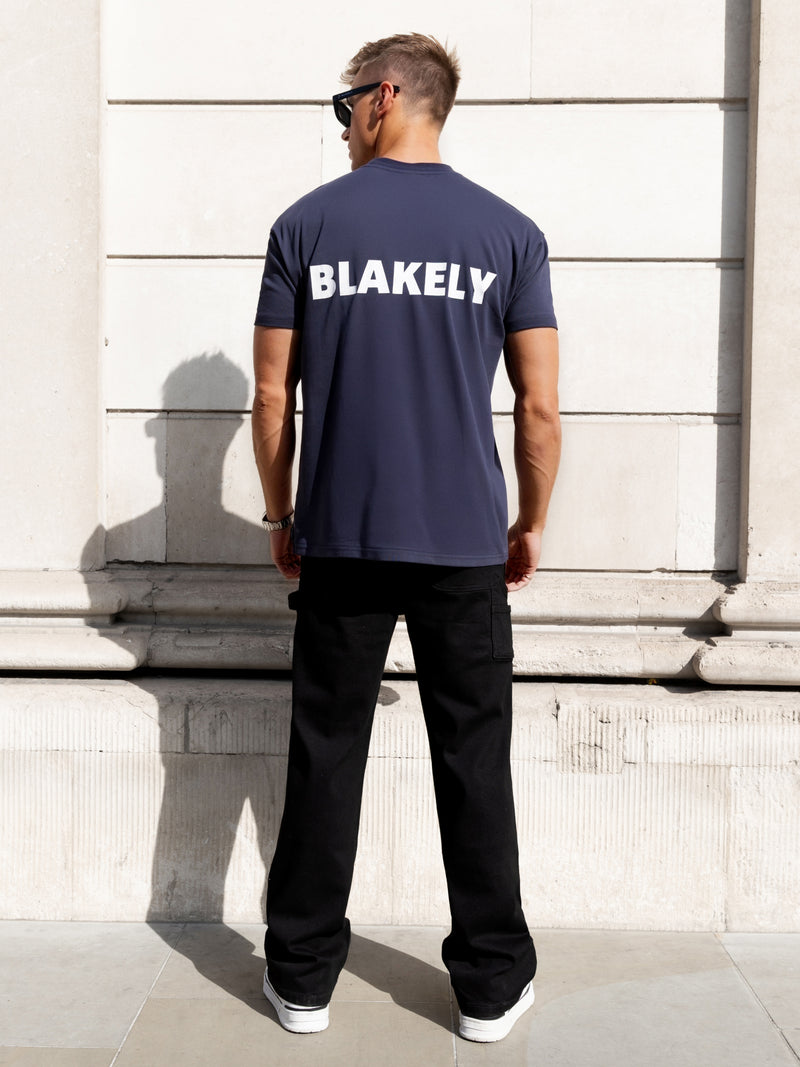 Declan Relaxed T-Shirt - Echtes Marineblau
