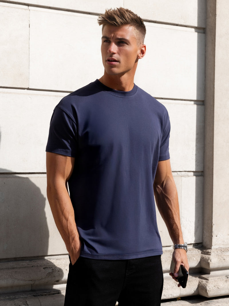 Declan Relaxed T-Shirt - Echtes Marineblau