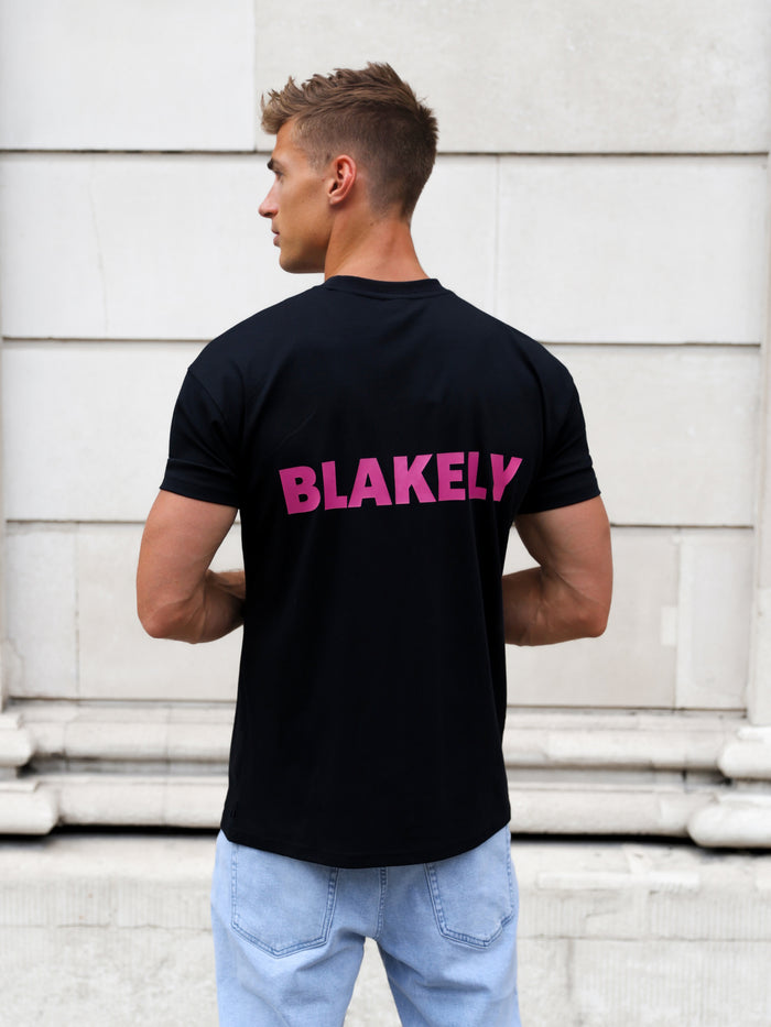 Arlo Relaxed T-Shirt - Black & Pink