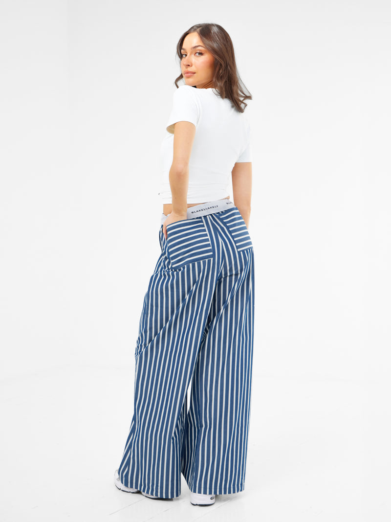 Kiara Stripe Trousers - Marine