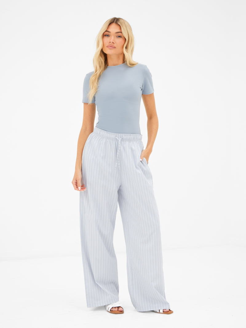 Elodie Stripe Trousers - Grey