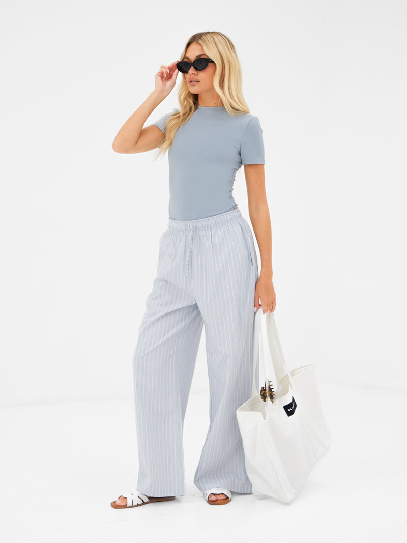 Elodie Stripe Trousers - Grey