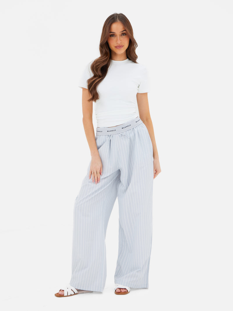 Elodie Stripe Trousers - Grey