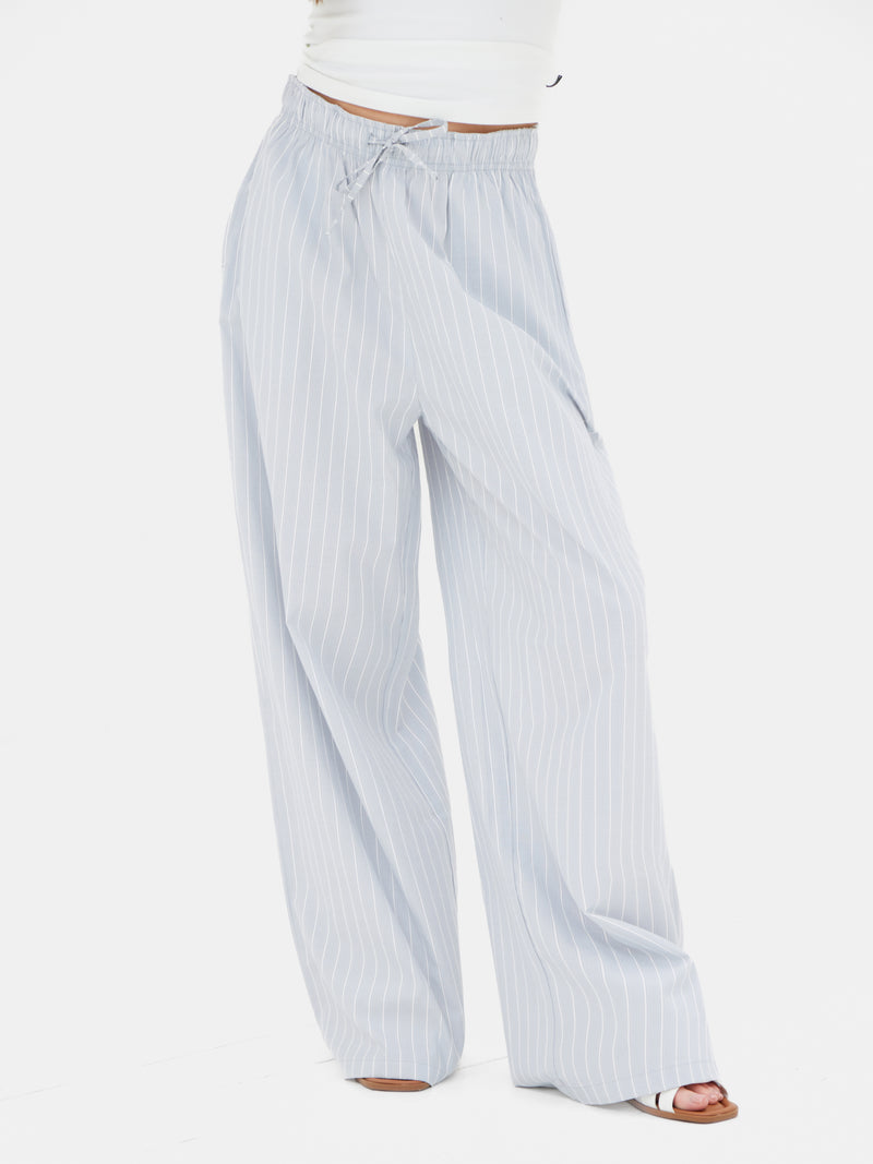 Elodie Stripe Trousers - Grey