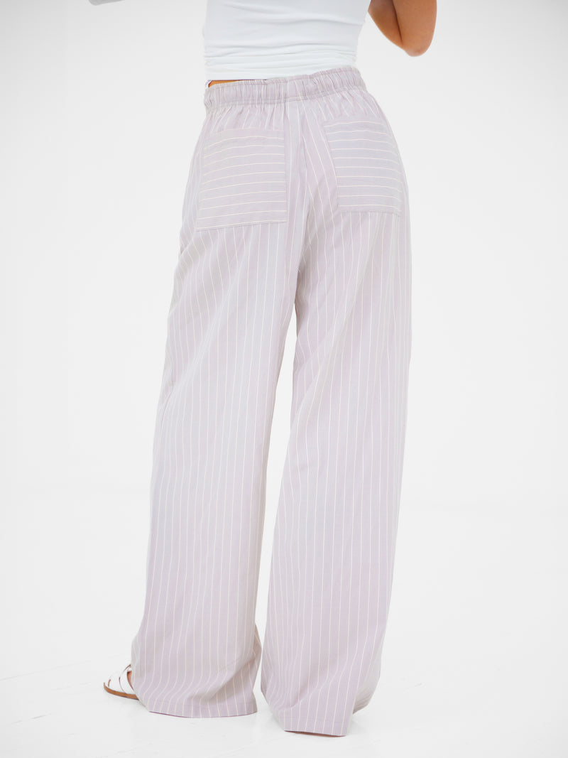 Elodie Stripe Trousers - Helles Flieder