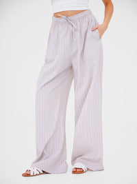 Elodie Stripe Trousers - Light Lilac