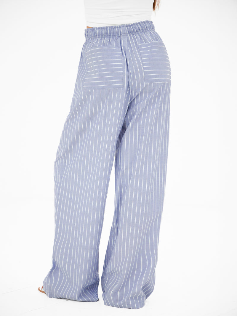 Elodie Stripe Trousers - Navy