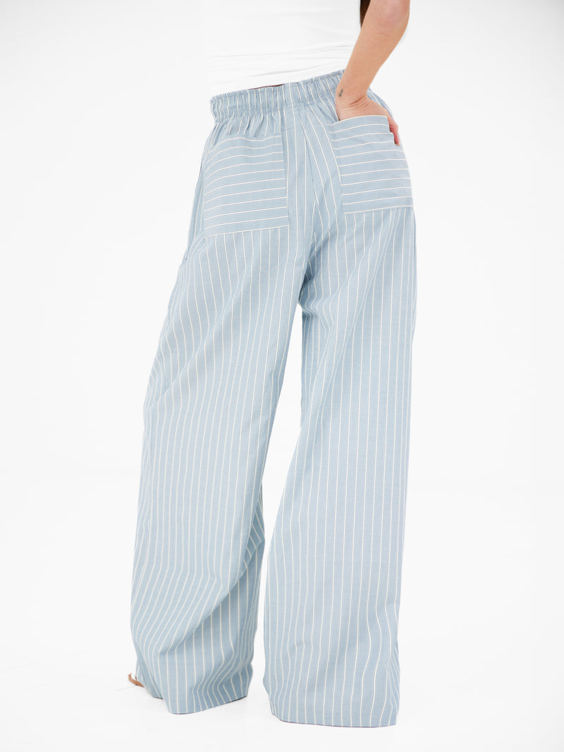 Elodie Stripe Trousers - Teal