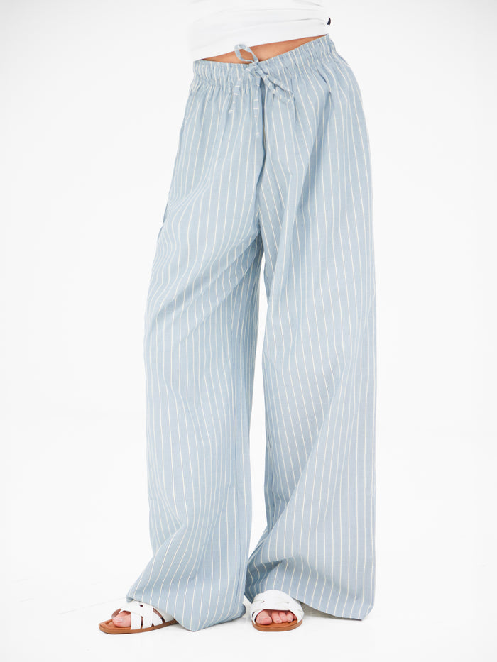 Elodie Stripe Trousers - Teal