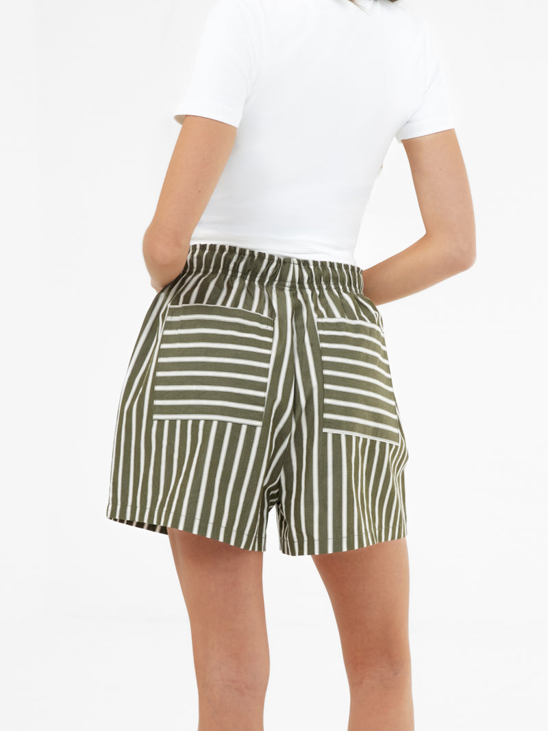Kiara Stripe Shorts - Kakigroen