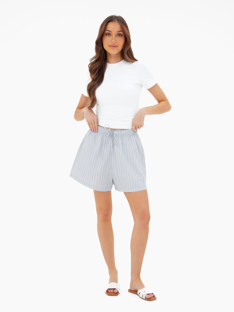 Elodie Stripe Shorts - Grau