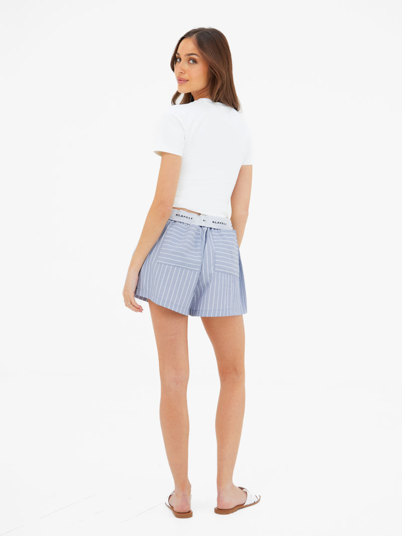 Elodie Stripe Shorts - Marine