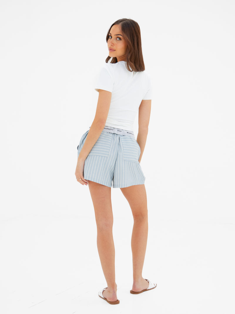 Elodie Stripe Shorts - Teal