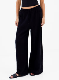 Mila Wide Leg Trousers - Black