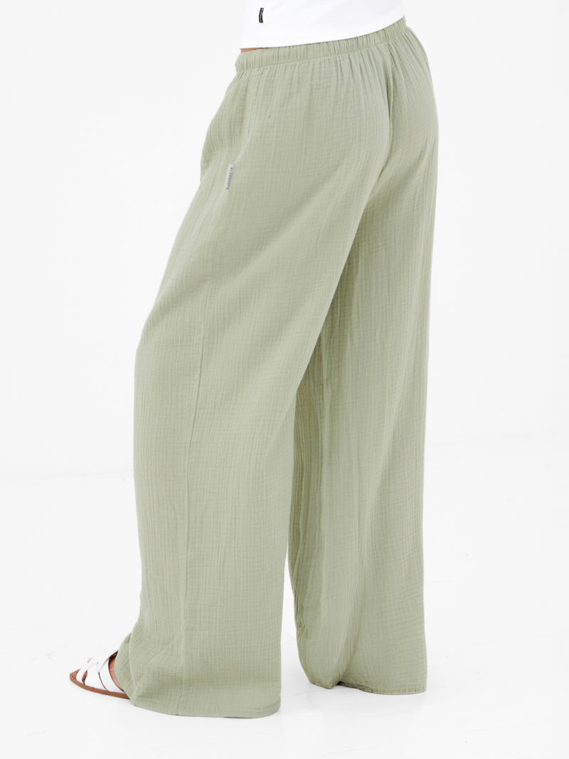 Mila Wide Leg Trousers - Weicher Salbei
