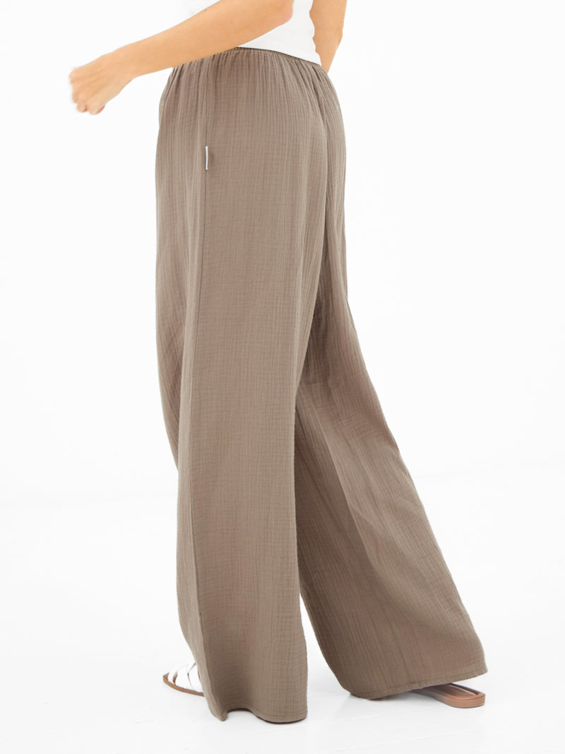 Mila Wide Leg Trousers - Bräunen