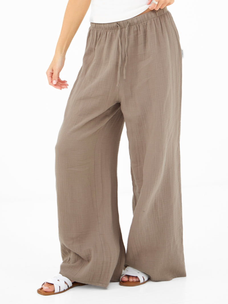 Mila Wide Leg Trousers - Bräunen