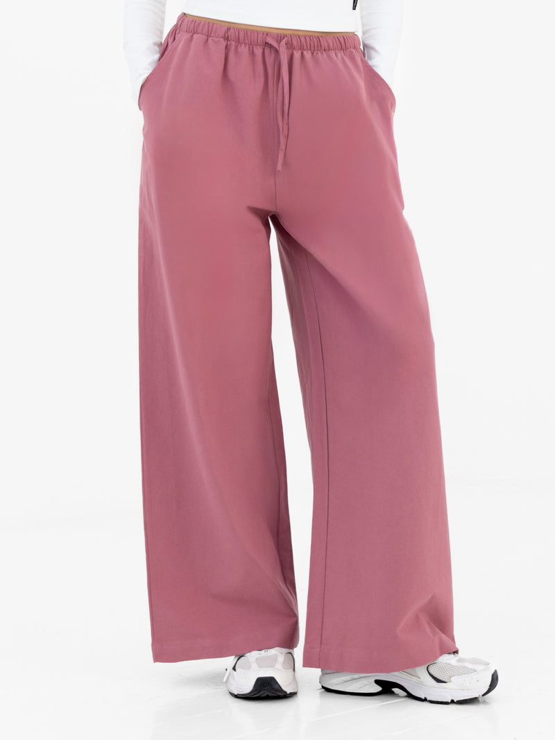 Maya Wide Leg Trousers - Dunkle Beere