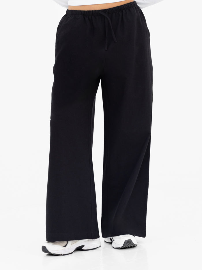 Maya Wide Leg Trousers - Schwarz